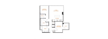 a floor plan of a 1 bedroom floor plan