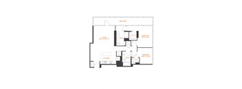 a floor plan of a bedroom floor plan with an open