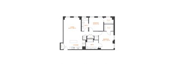 a floor plan of a bedroom floor plan with an open