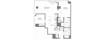 1 Bed - 2 Bath | AD01A (Den)