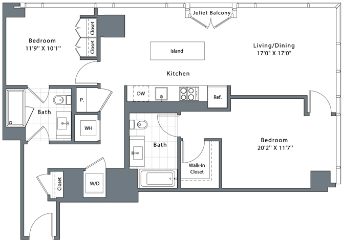 2 Bed - 2 Bath | B01