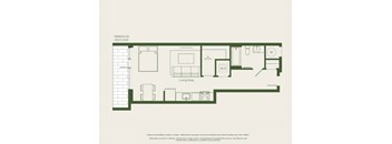 A floor plan of a living area on the 6th floor.