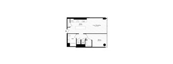 A floor plan of a house with a garage and a dining room.
