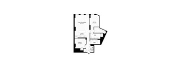 A black and white image of a house floor plan.