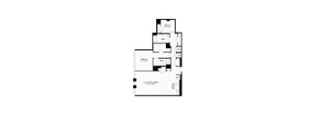 A black and white image of a house floor plan.