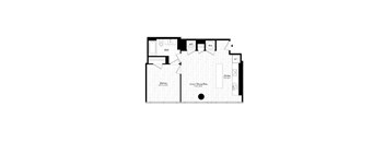 A floor plan of a house with a living room, dining room, kitchen, and bathrooms.