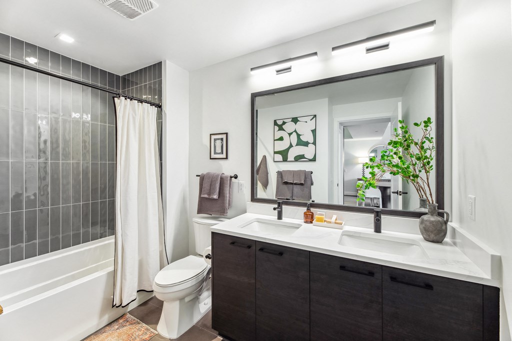 a bathroom with a sink and a toilet and a shower