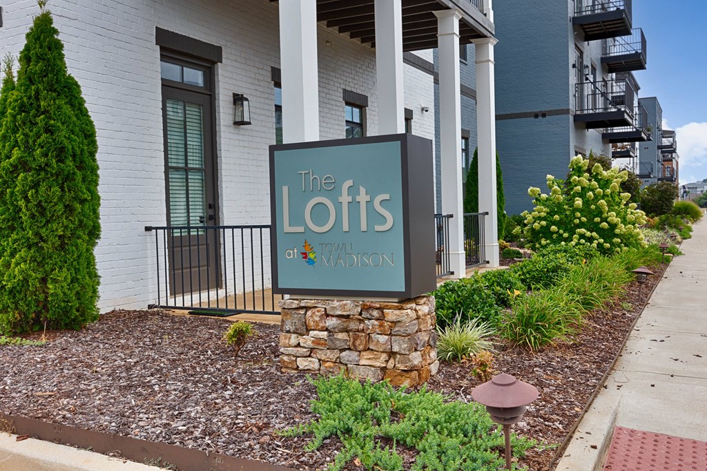 Welcoming Property Signage at The Lofts at Town Madison, Madison, AL, 35758