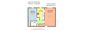 1336 Corona 1 Bedroom Floorplan