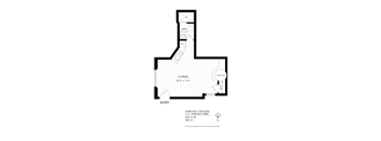 A black and white drawing of a floor plan for a unit at 280 Sherman Street.
