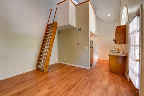 1085 Broadway #13 Living Room with Kitchen view