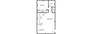1 bed 1 bath floor plan B at Postmark at Littleton, Littleton, CO