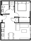 1 Bed 1 Bath 510 sqft