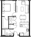 1 Bed 1 Bath 630 sqft