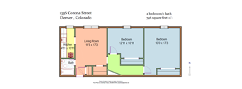 1336 Corona 2 Bedroom Floor Plan