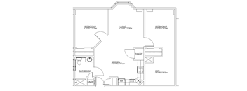a floor plan of a bedroom apartment