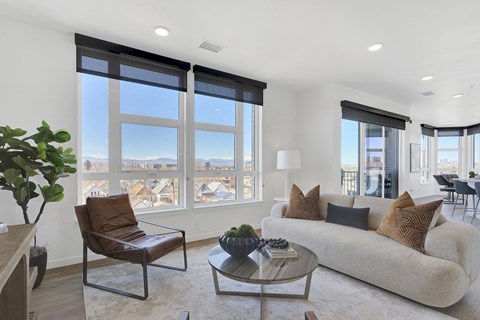 a living room with a couch and a coffee table