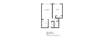 A black and white image of a floor plan for a Park Josephine apartment.