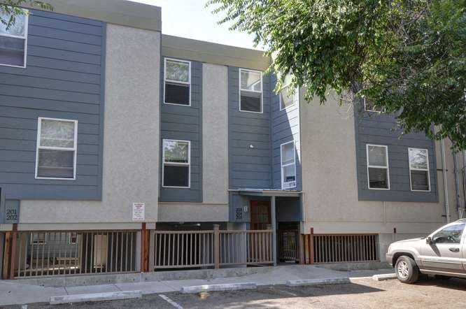 A building with the number 201 on it.