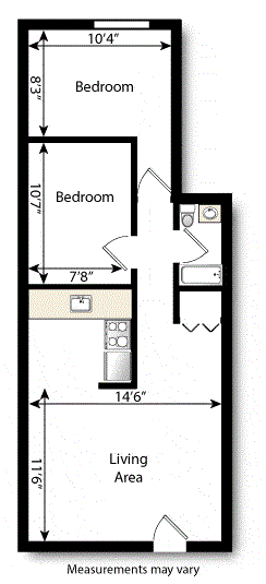 2340 S University Unit 11 Floor Plan