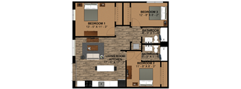 the floor plan of a small house with a living room and a kitchen
