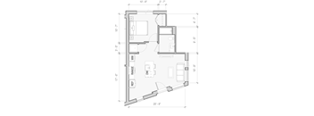 A floor plan of a house with labeled rooms and dimensions.