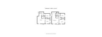 A black and white image of a 4 bedroom apartment layout.