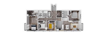 a 3d rendering of a floor plan of a house