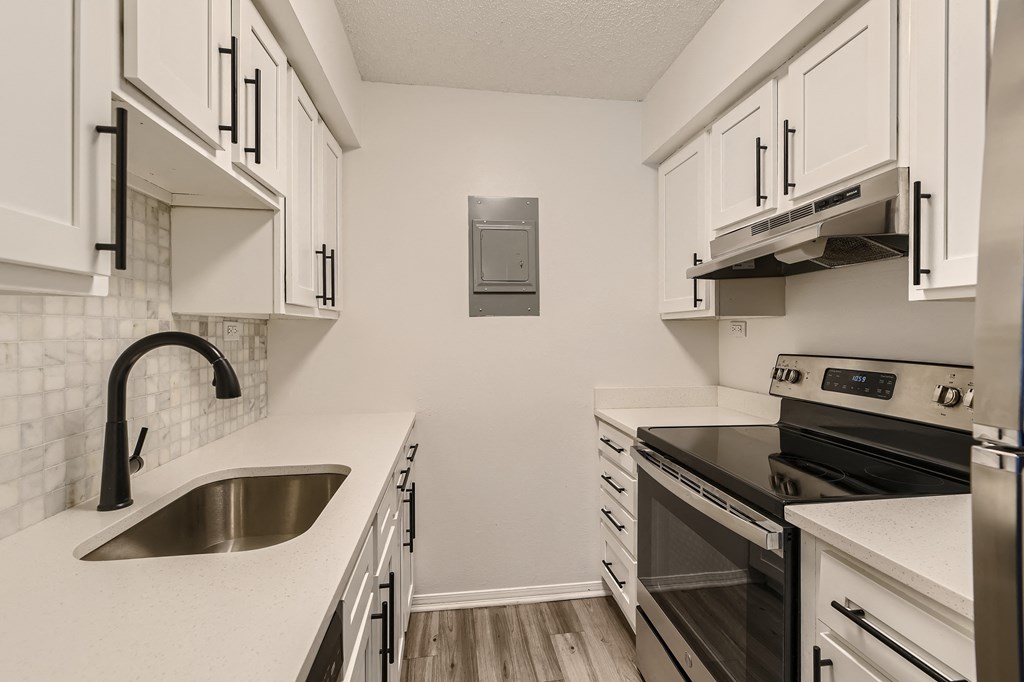 Renovated Kitchen View 2 at Postmark at Littleton Apartments, Colorado