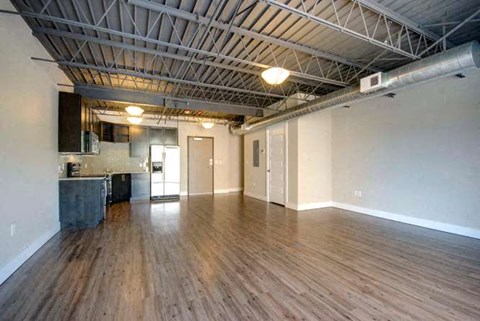 855 Broadway Street Kitchen and Living Room