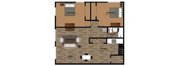 The Lodge 980 sq ft 2 Bedroom