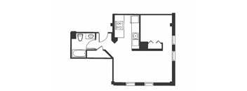 A black and white image of a floor plan of a house.