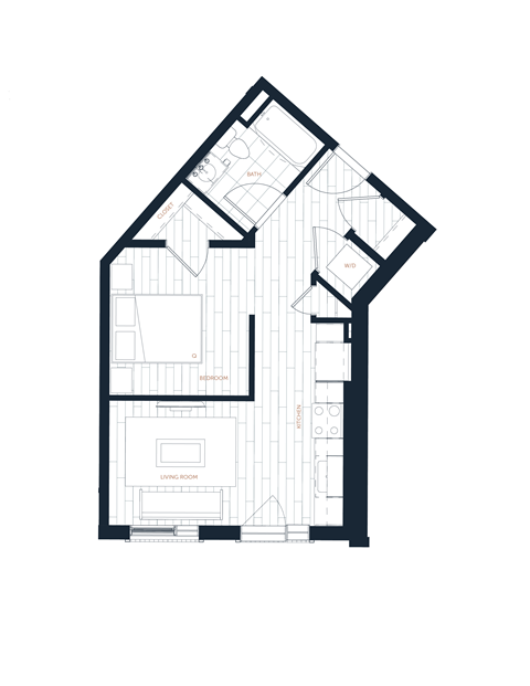 a floor plan of a house shaped like a house