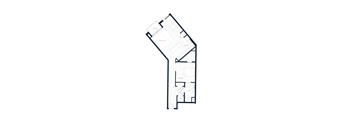 floor plan of the 1st floor of a 1 bedroom apartment