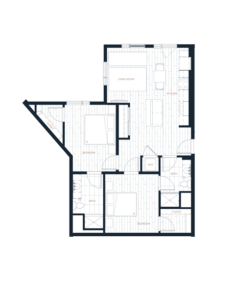 floor plan of the first floor of an apartment building