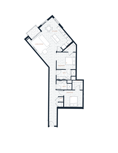 floor plan of the first floor of an apartment building