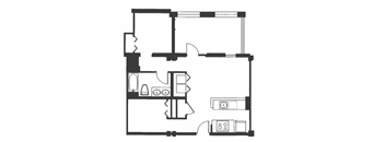 A black and white image of a floor plan of a house.