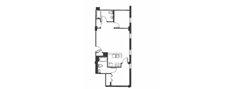 A black and white image of a floor plan.