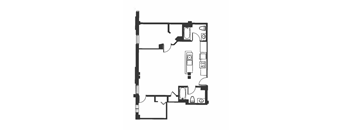 A black and white image of a floor plan.