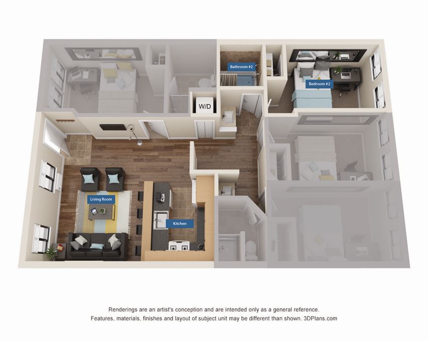 1 Bed - 2 Roommates - Shared bath