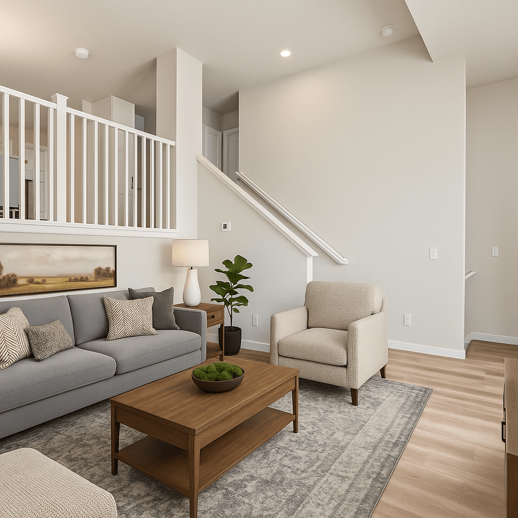 Bright Living Room at The Townhomes at Pine Drive, Parker, CO, Colorado