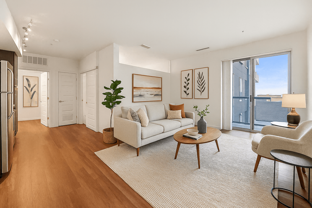 Modern Living Room at B Street Lohi Apartments, Denver, Colorado