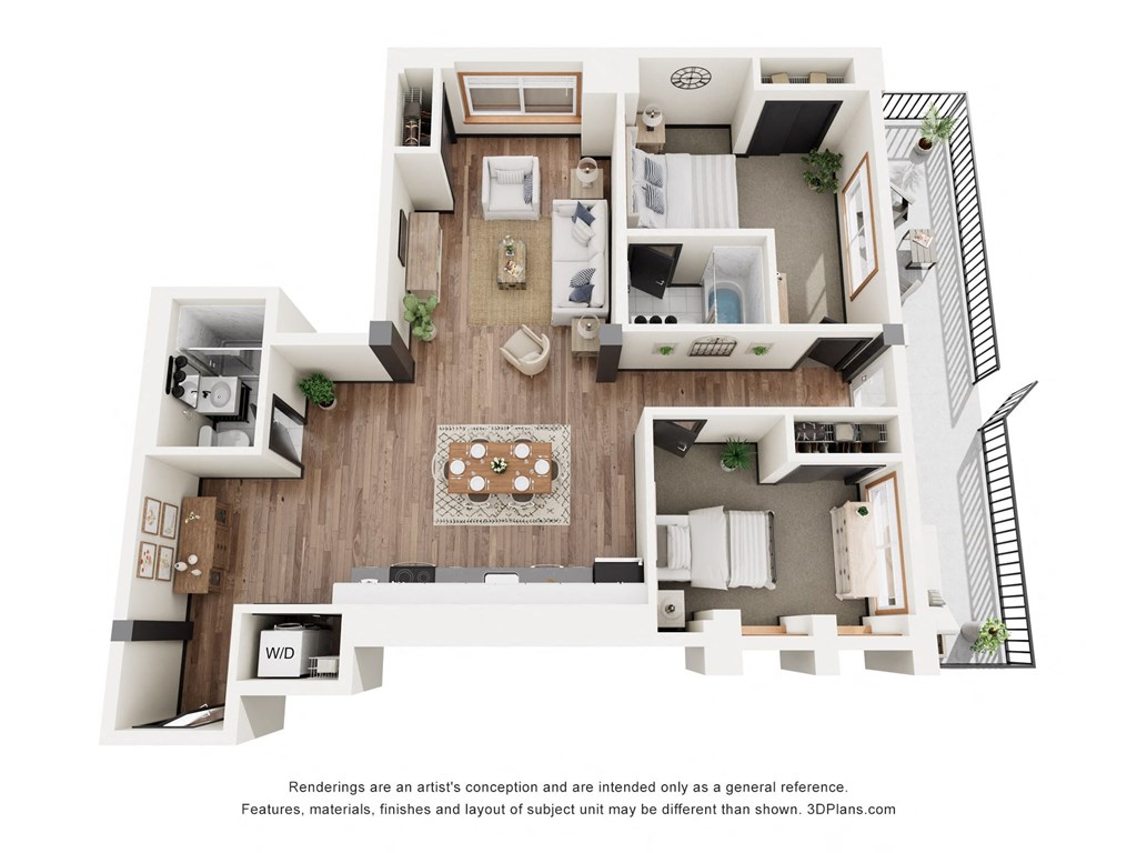 a 1 bedroom floorplan is shown in this illustration
