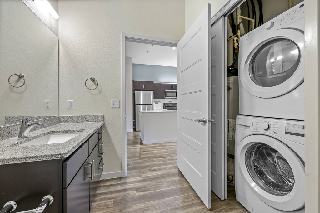 Stacked Washer Dryer at B Street Lohi Apartments, Denver, CO