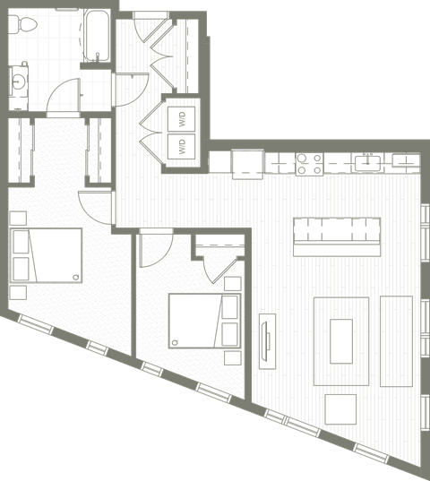 a blueprint of a building on a green