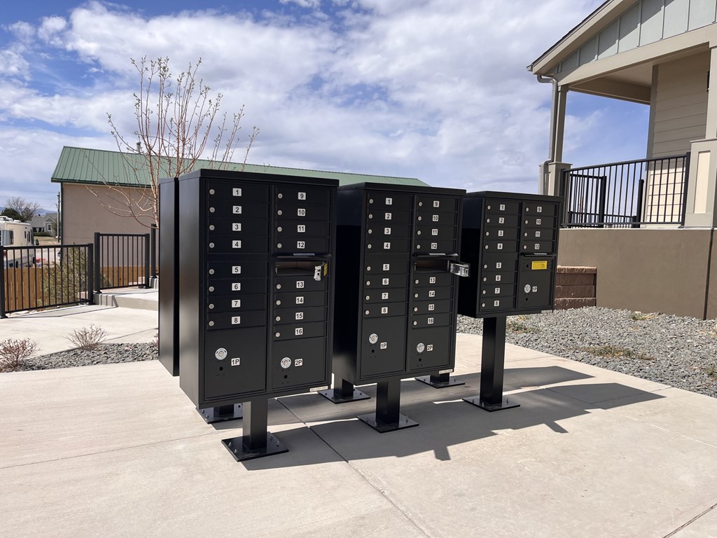 Package lockers at The Townhomes at Pine Drive, Parker, CO, 80138