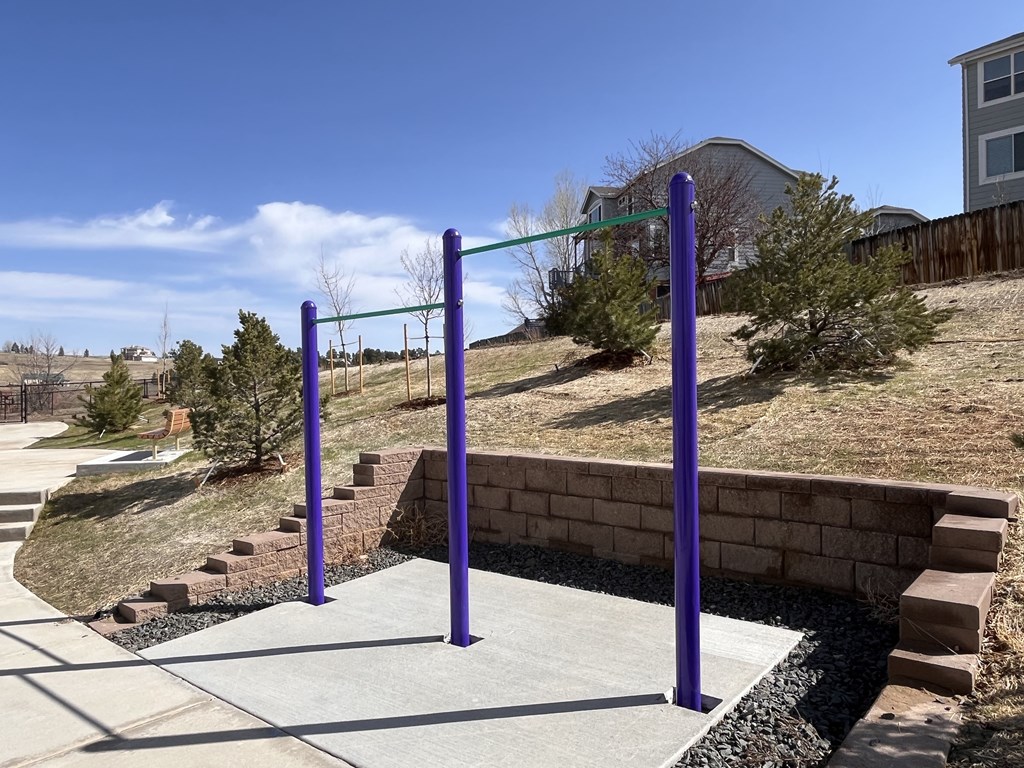 Outdoor pull up bar at The Townhomes at Pine Drive, Parker, Colorado
