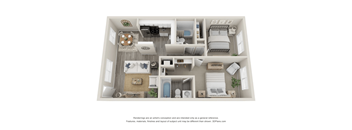 a 1 bedroom floorplan is shown in this illustration