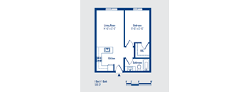 a floor plan of a house with a bedroom and a bathroom