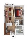 1 Bed 1 Bath - 630 Sq Ft
